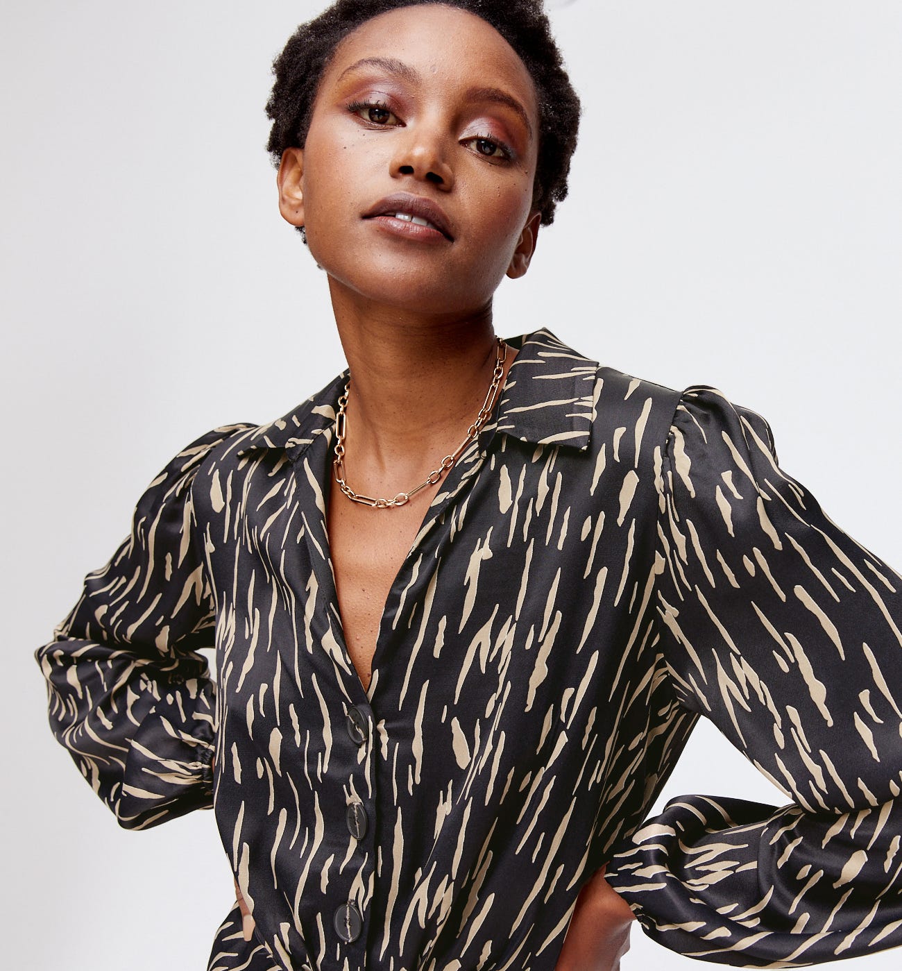 Robe courte en satin Femme