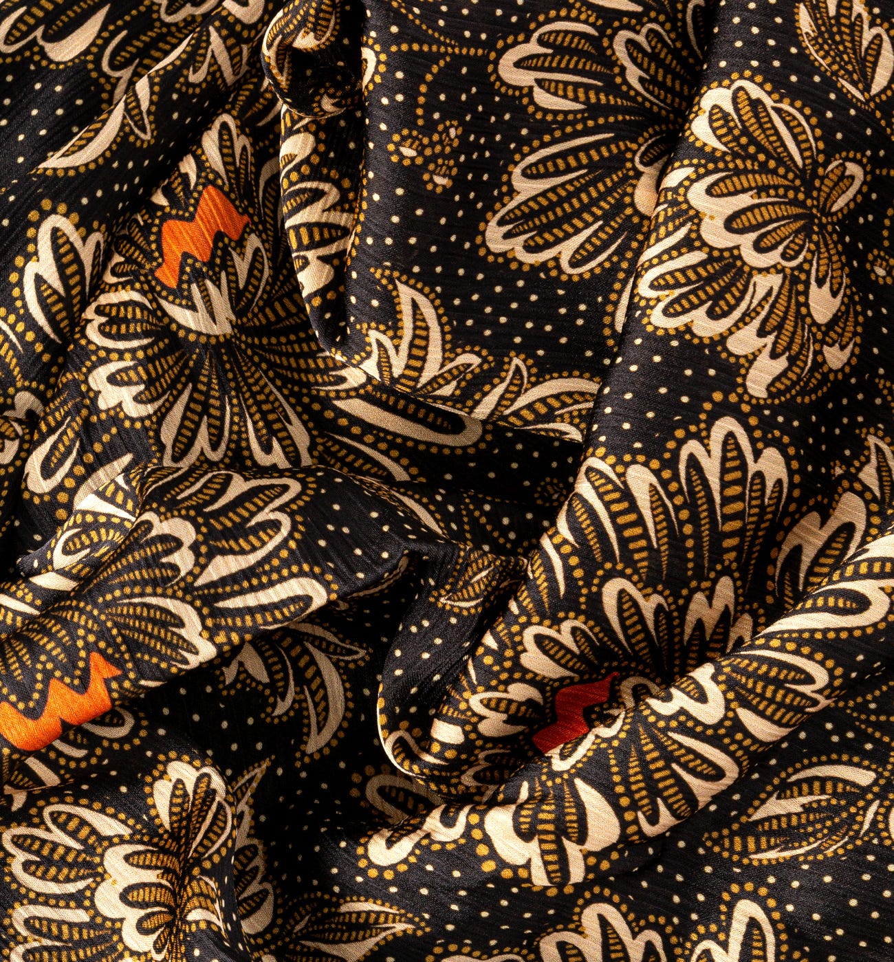Crepon satin fabric cut