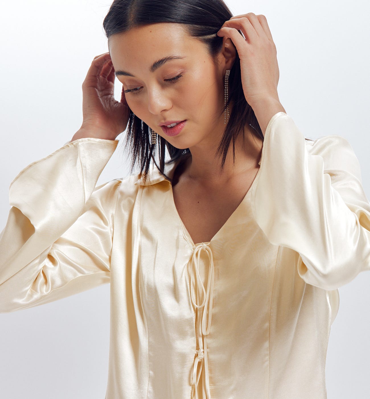 Blusa satén lisa