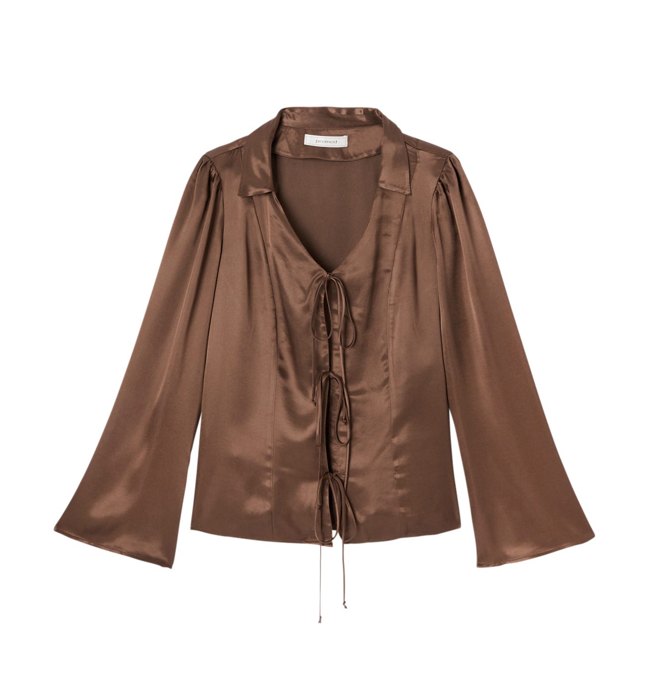 Unifarbene Satinbluse