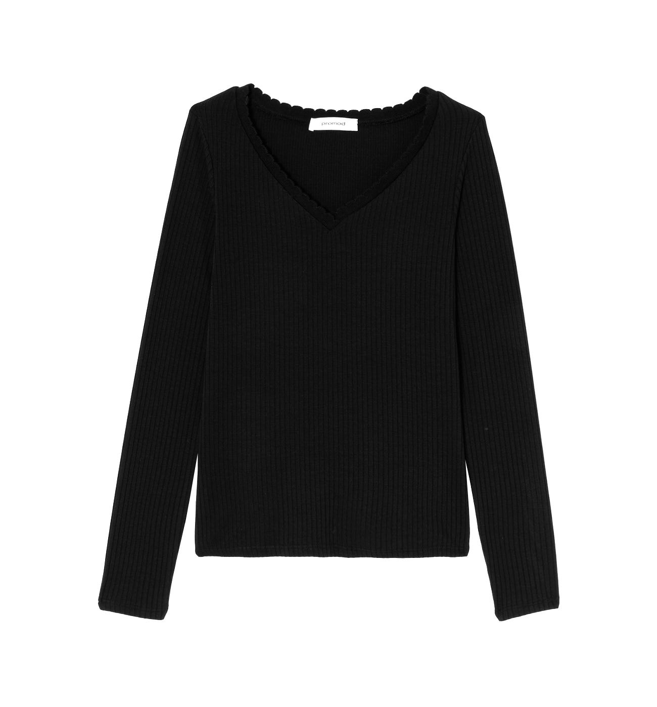 Langarmshirt aus Rippmasche