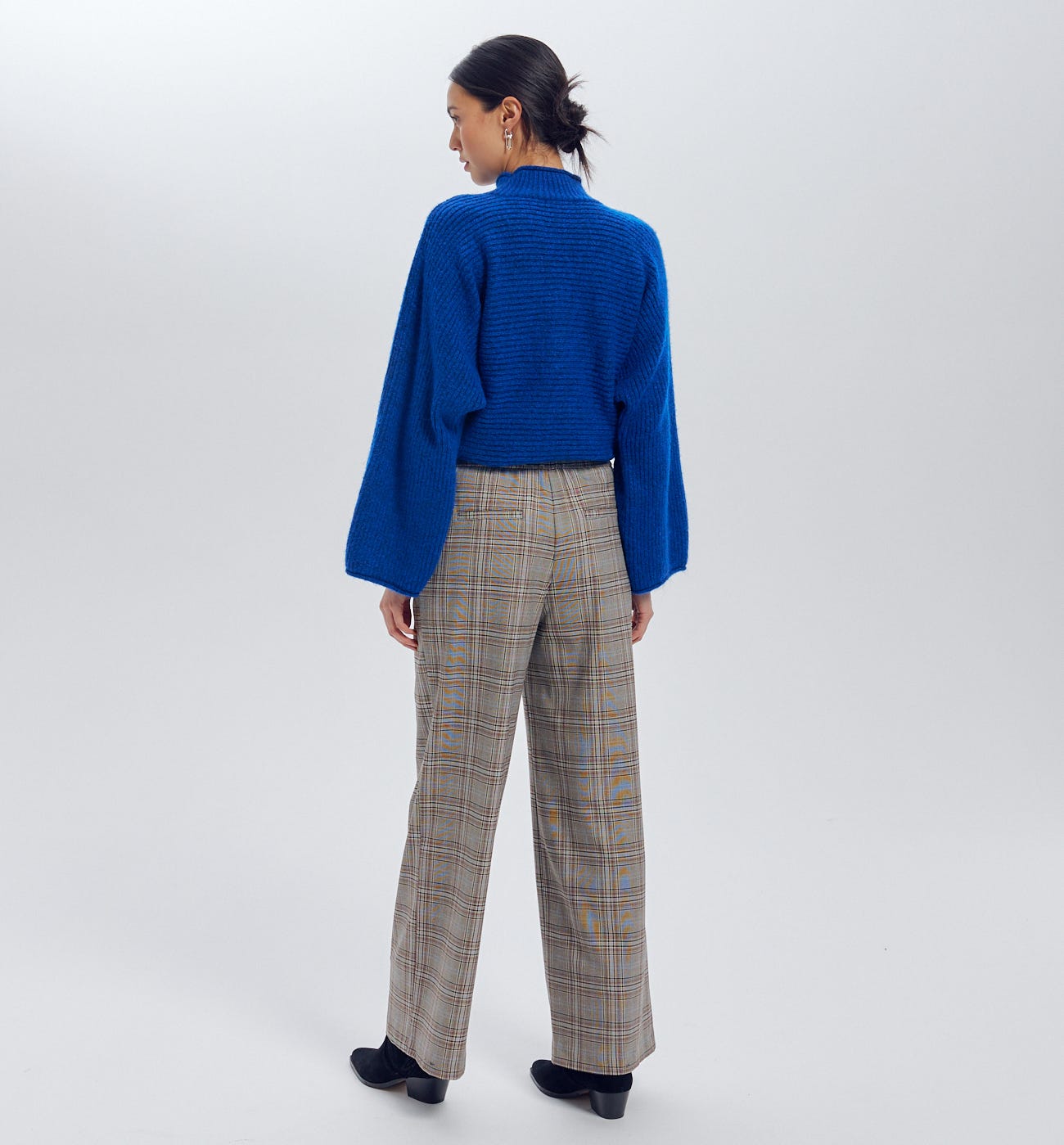 Pantalon large à carreaux