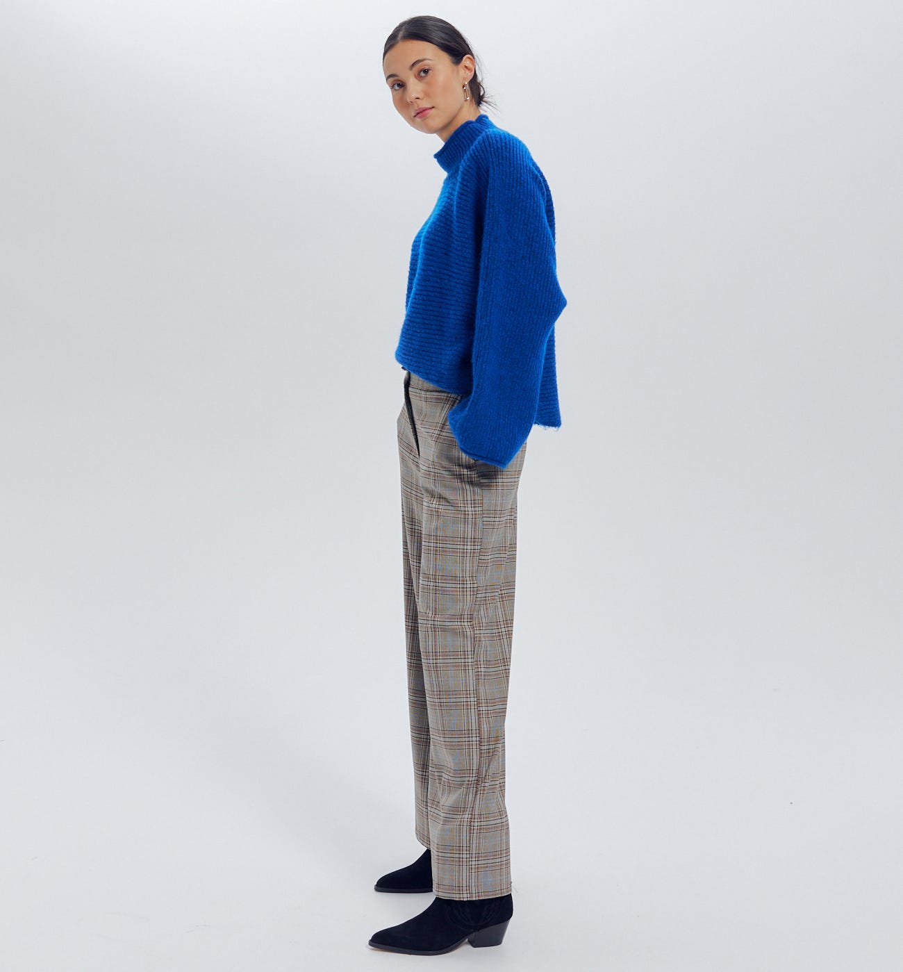 Pantalon large à carreaux