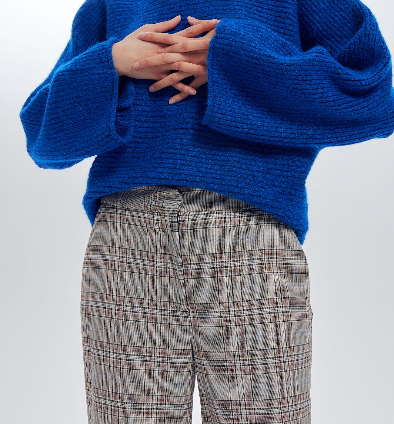 Pantalon large à carreaux