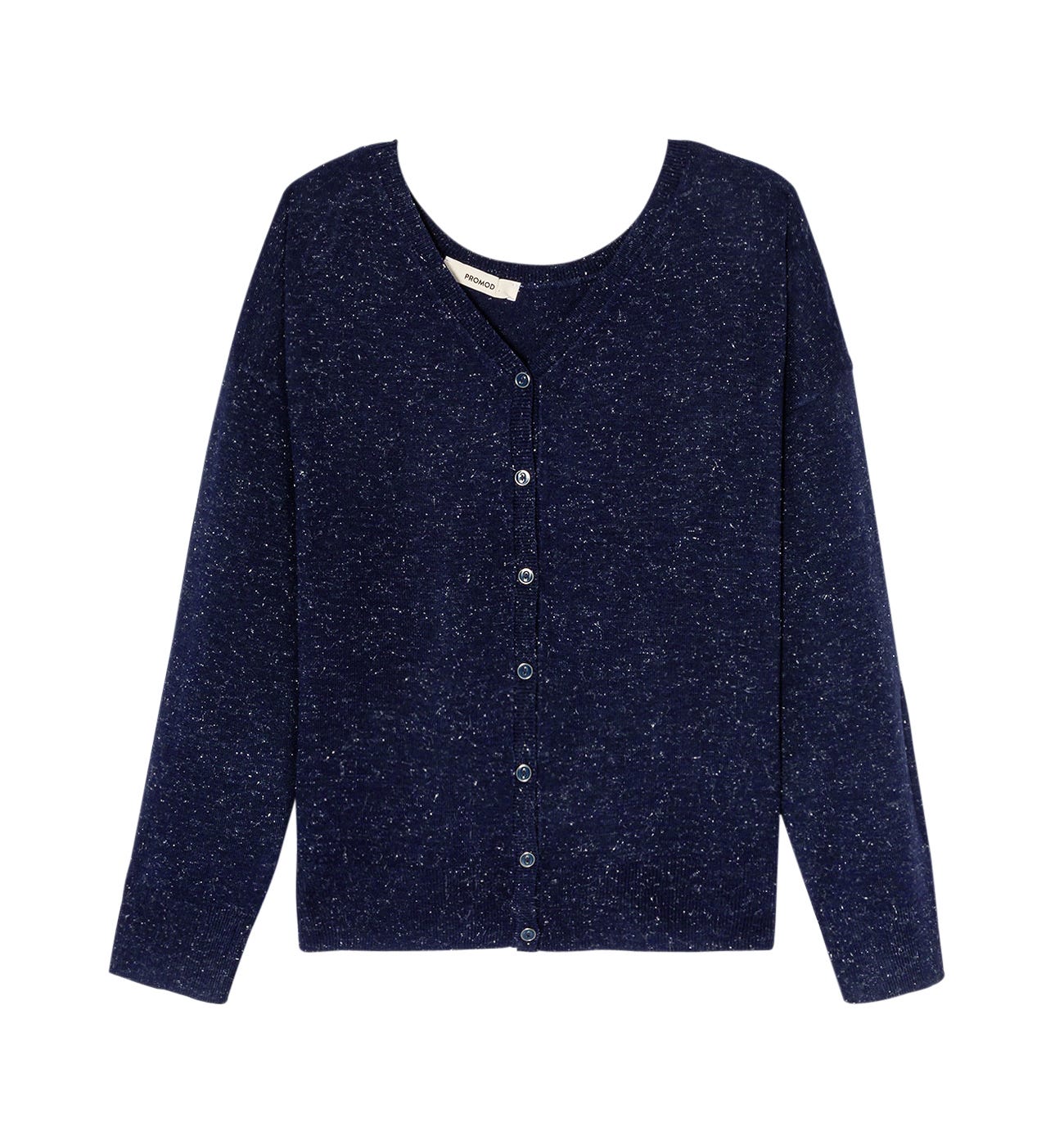 Cardigan Lungo Donna A Coste Con Tasche, Maglione Aperto Maniche Lunghe, Girocollo, Morbido, Taglia M, Colore Blu