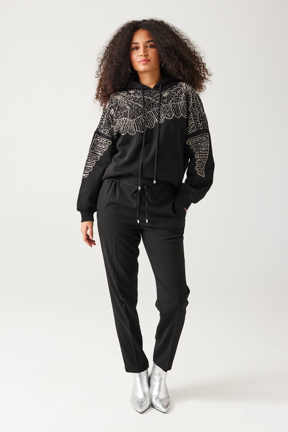 Pantaloni jogger pied de poule