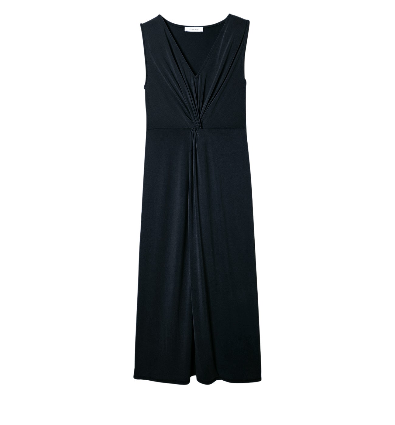 Long plain jersey dress Black