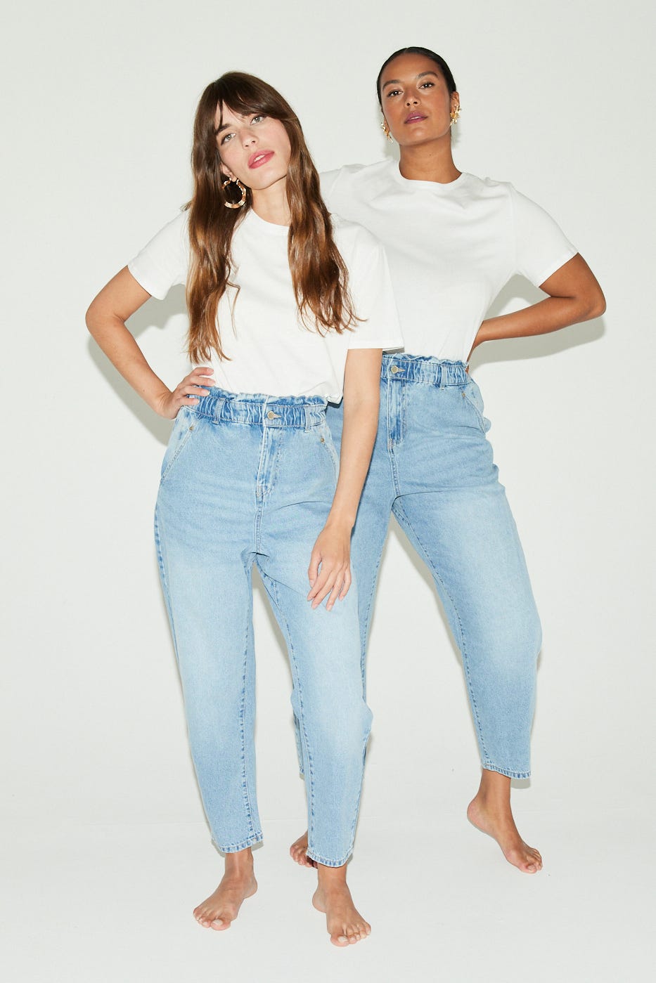 Jean balloon taille haute