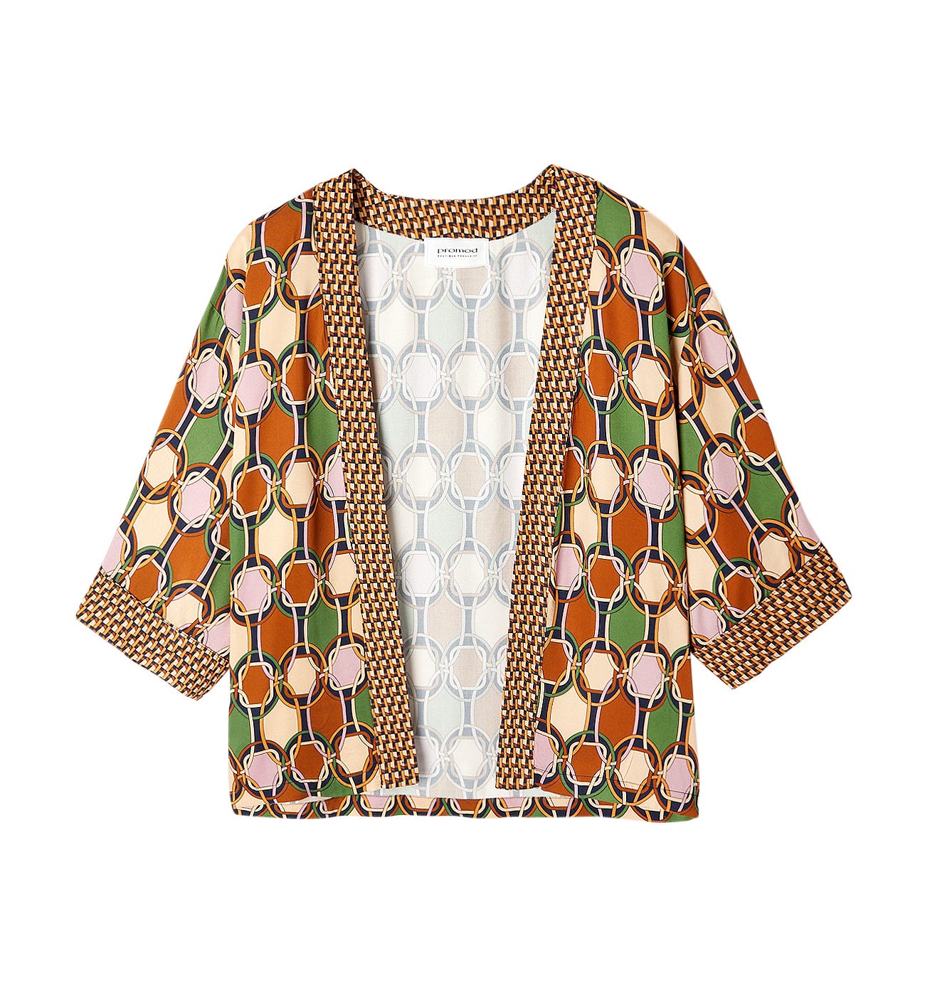 Kimono en satin imprimé
