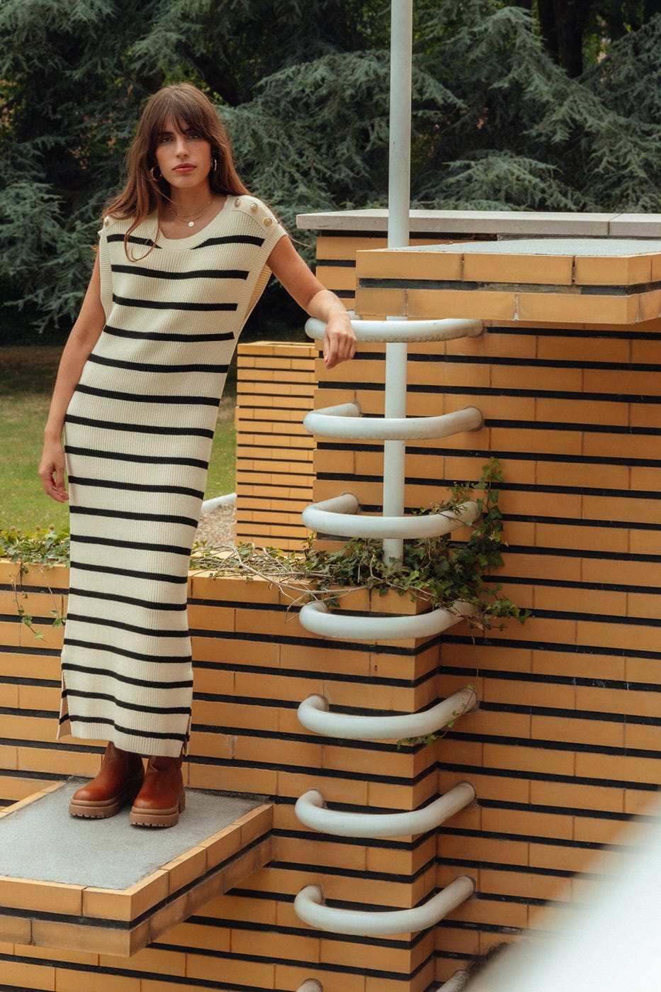 Robe marinière en tricot