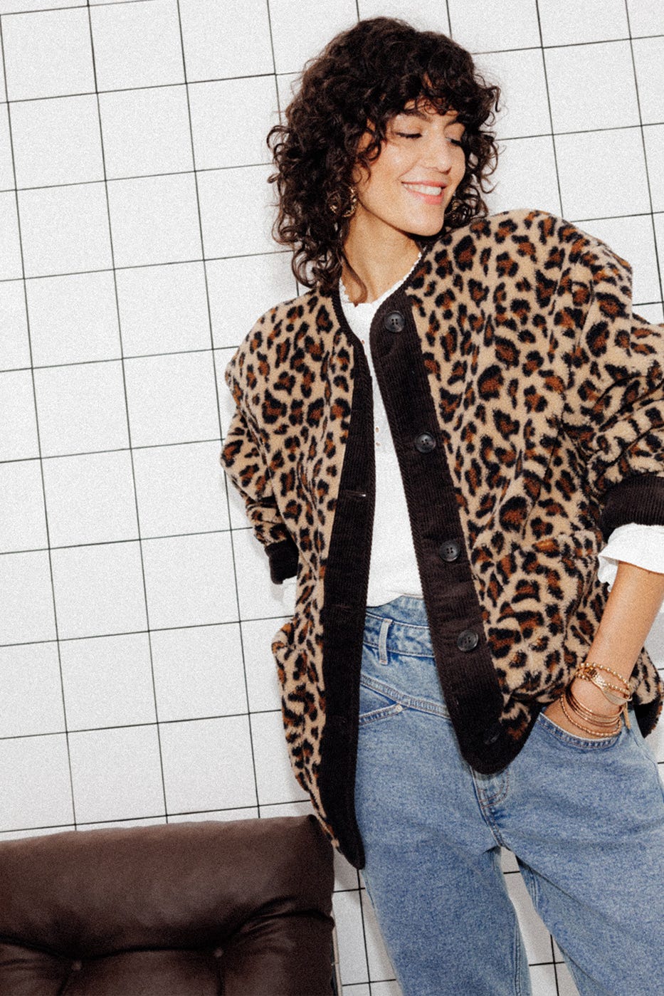 Oversizowa kurtka polarowa