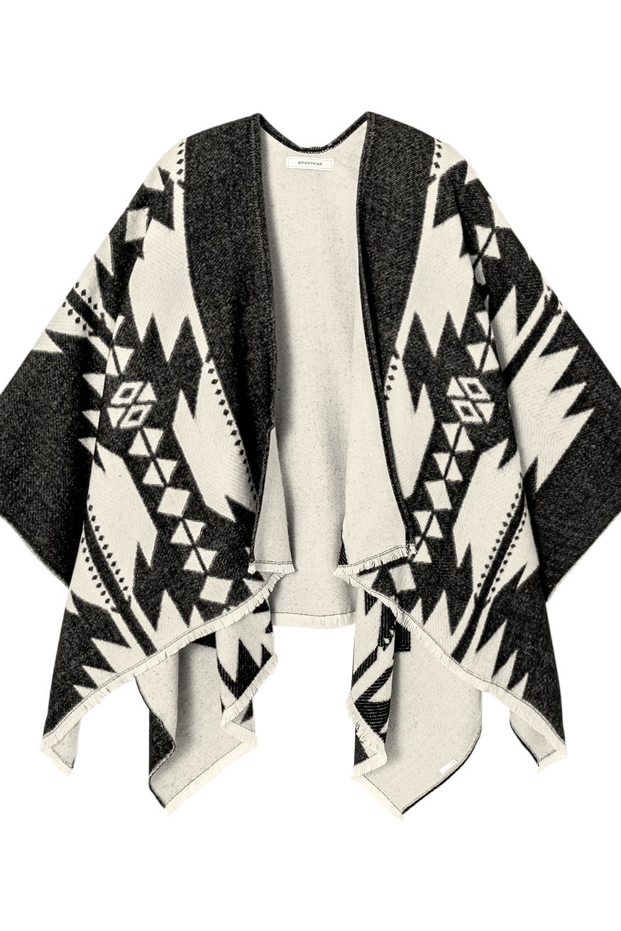 Poncho à motifs amérindiens