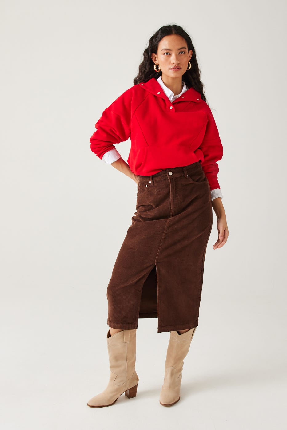 Falda midi pana