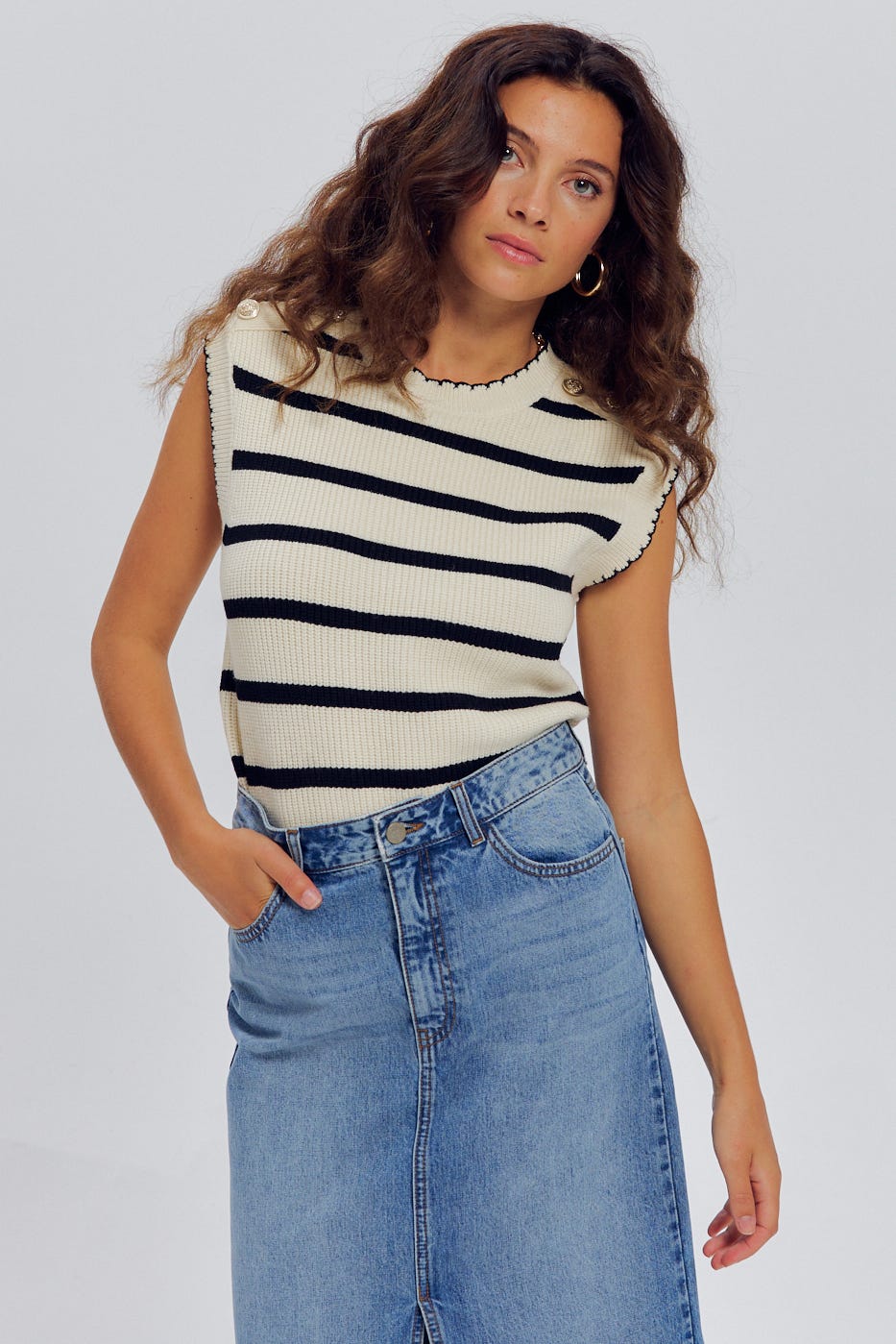 Pull marin sans manches