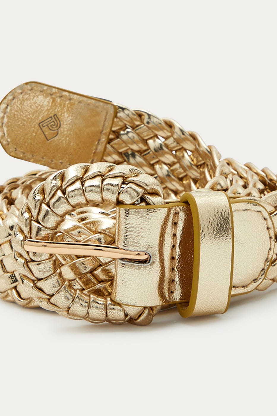 Ceinture tressée dorée Femme