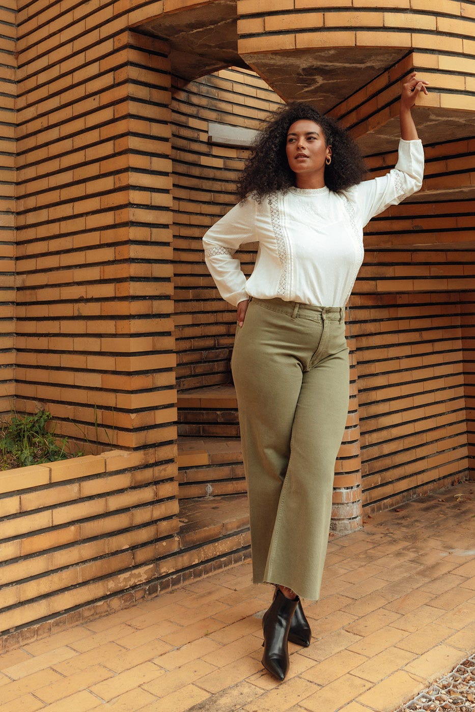 Pantalon taille haute raw cut