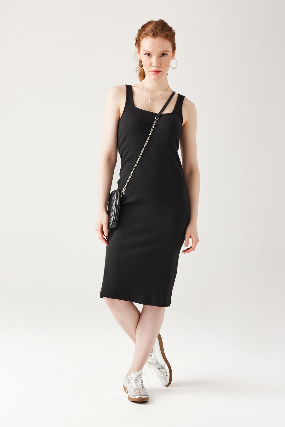 Robe-débardeur unie Femme