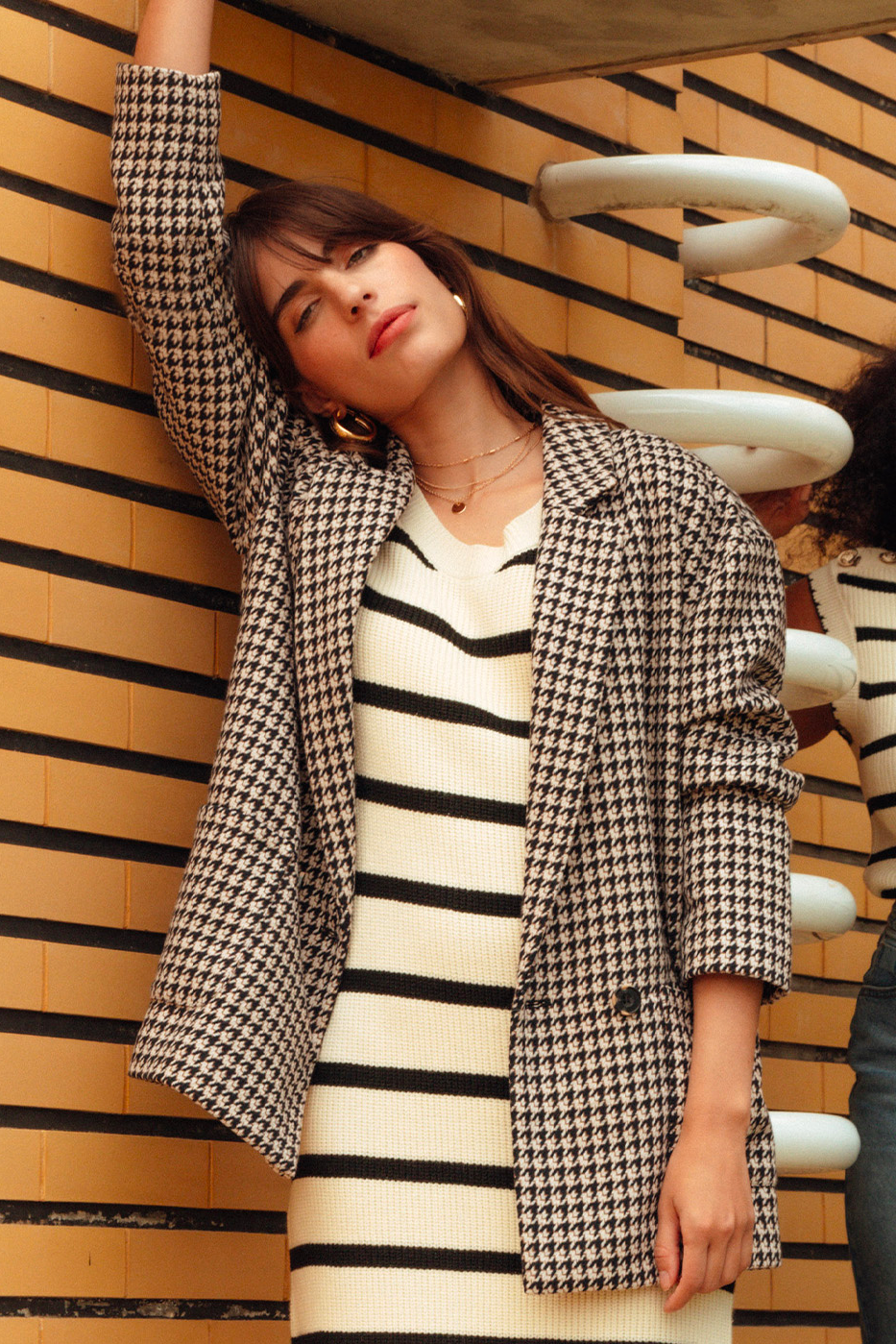 Veste motif pied de coq