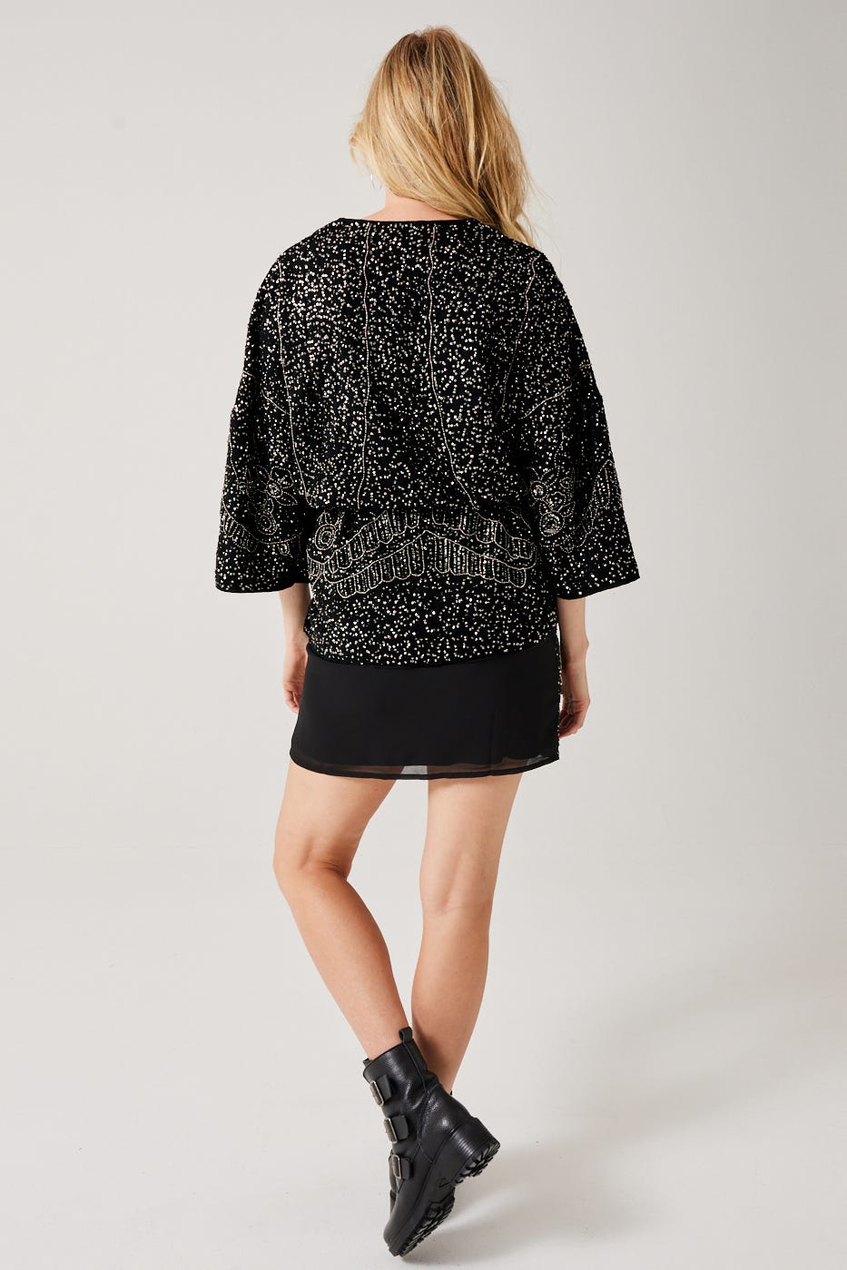 Embroidered kimono jacket