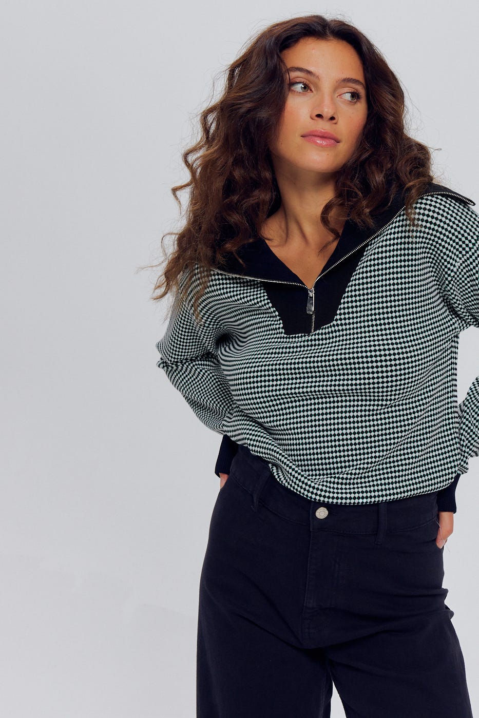 Pullover mit Schalkragen