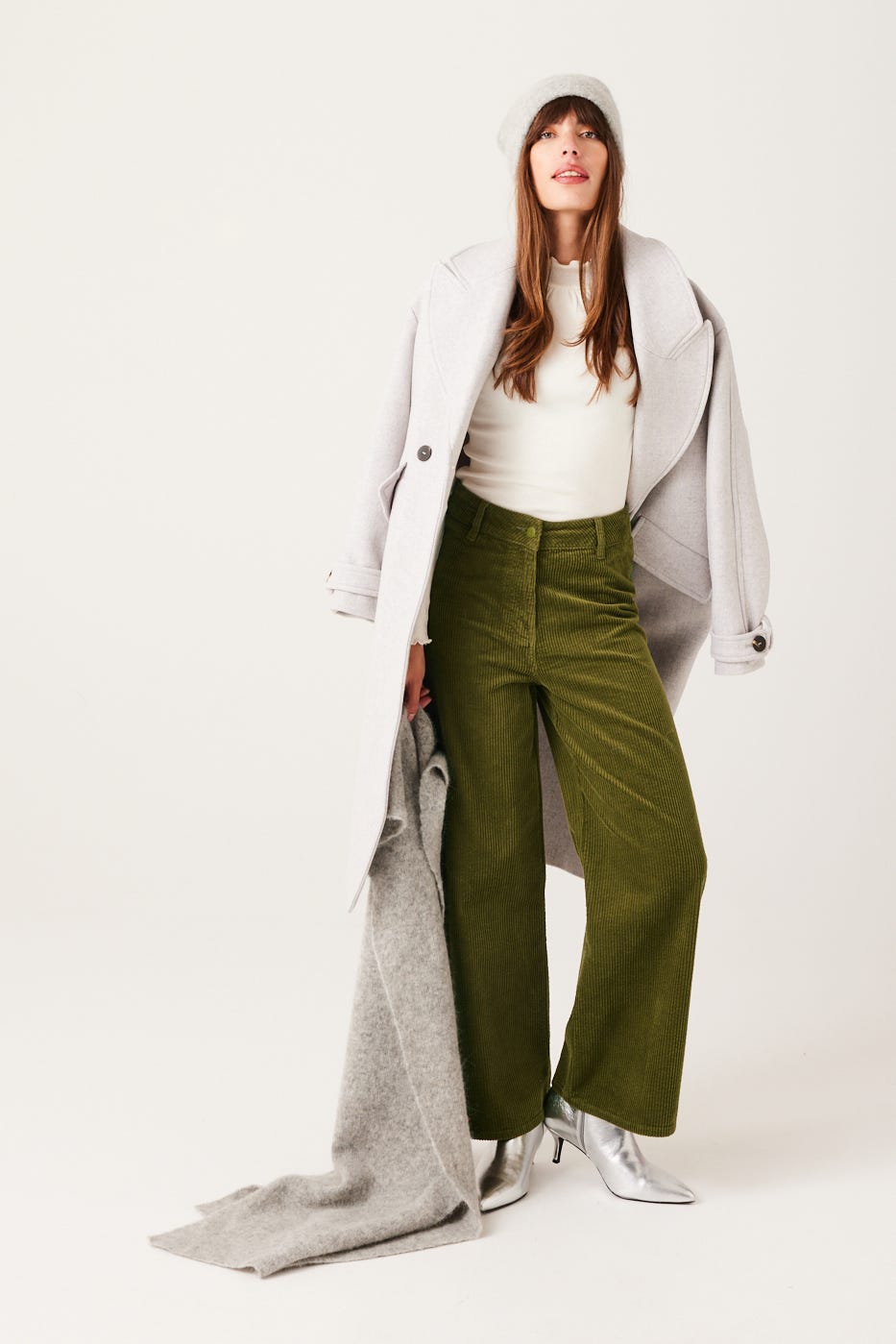 Wideleg corduroy trousers