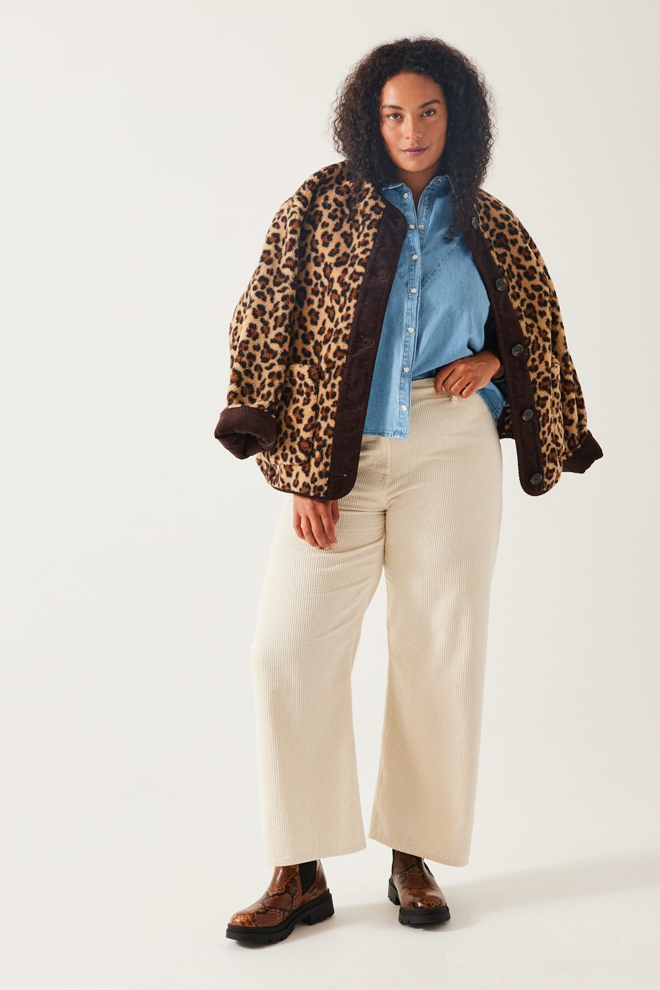 Pantalon large en velours