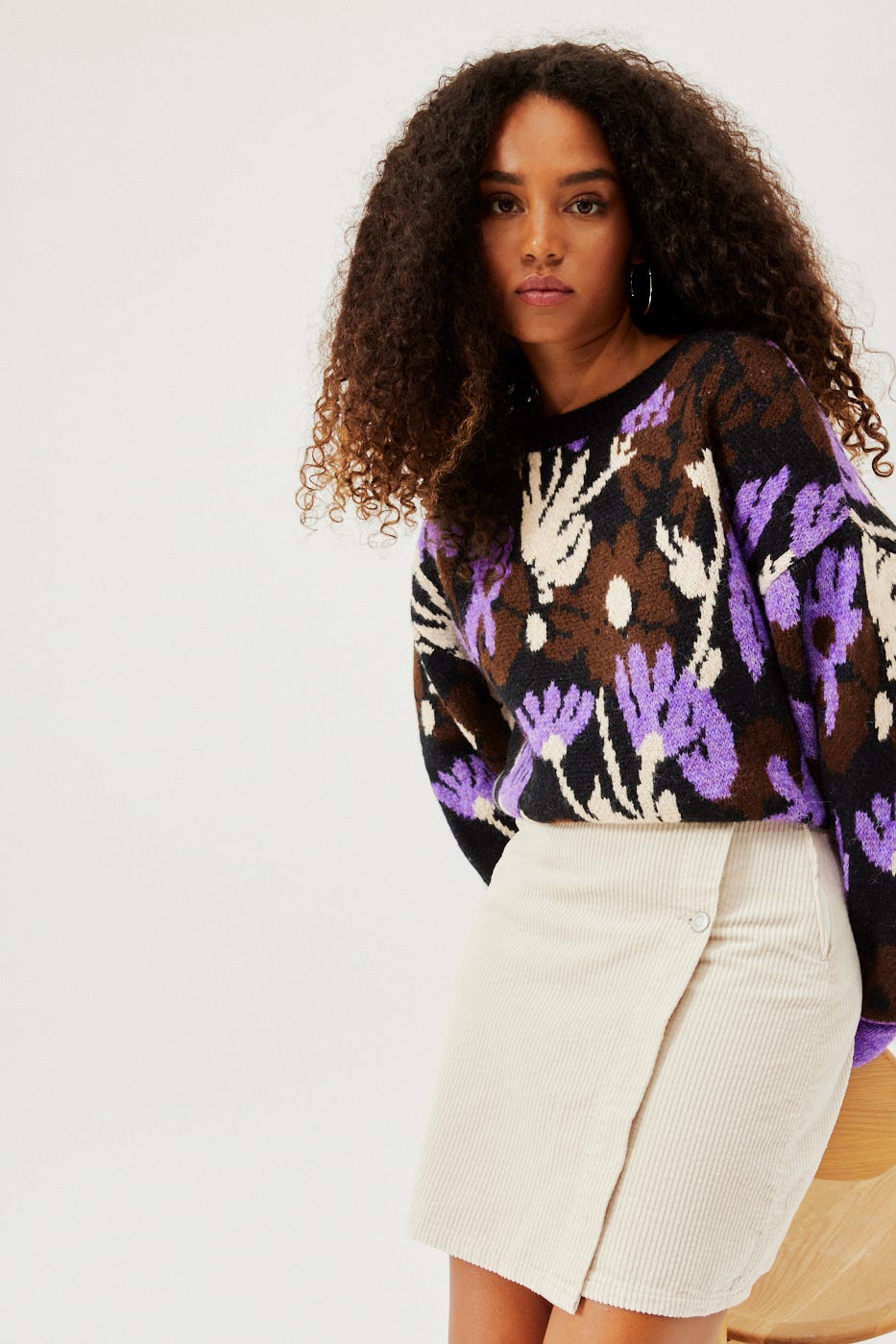 Pull à fleurs Femme