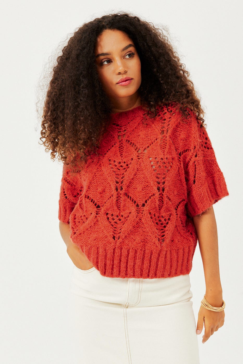 Pull manches courtes Femme