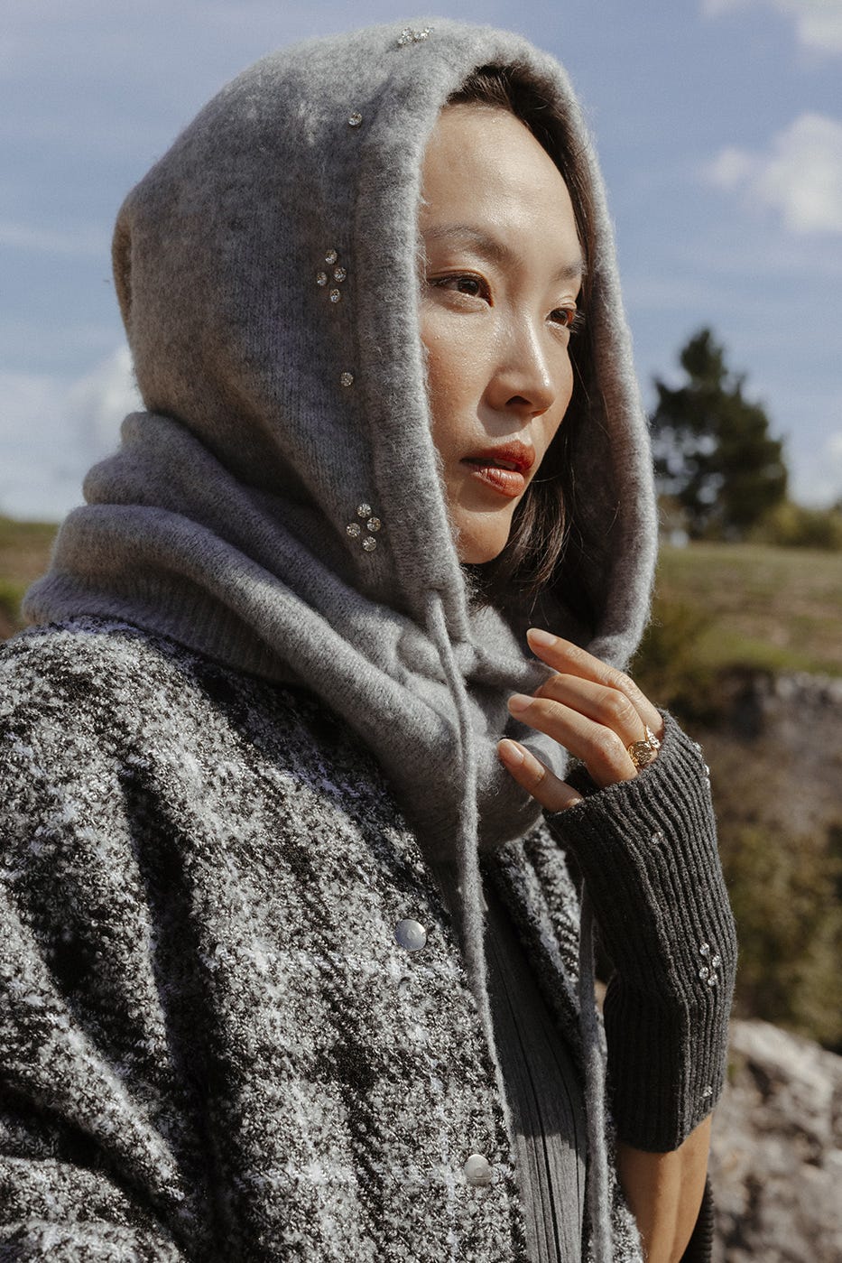 Capuche-cagoule en tricot