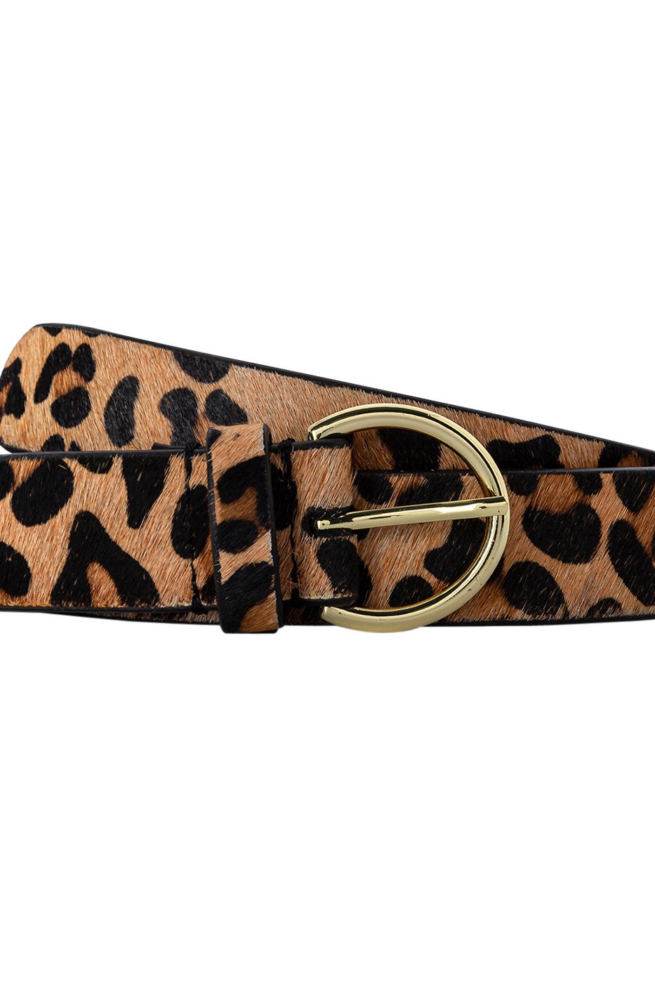 Ceinture en cuir motif léopard