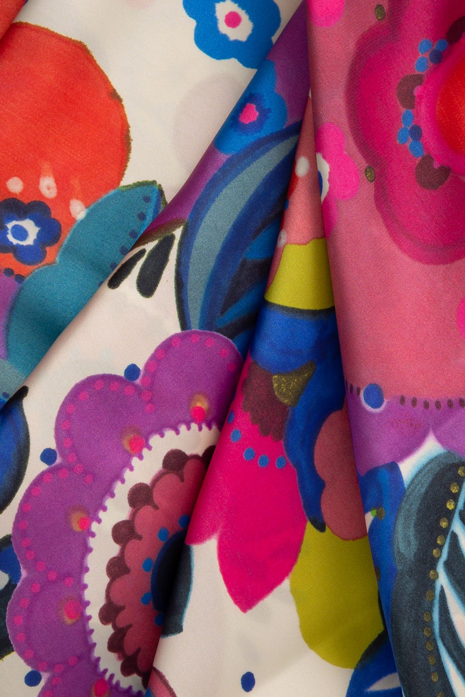 Satin polyester fabric cut