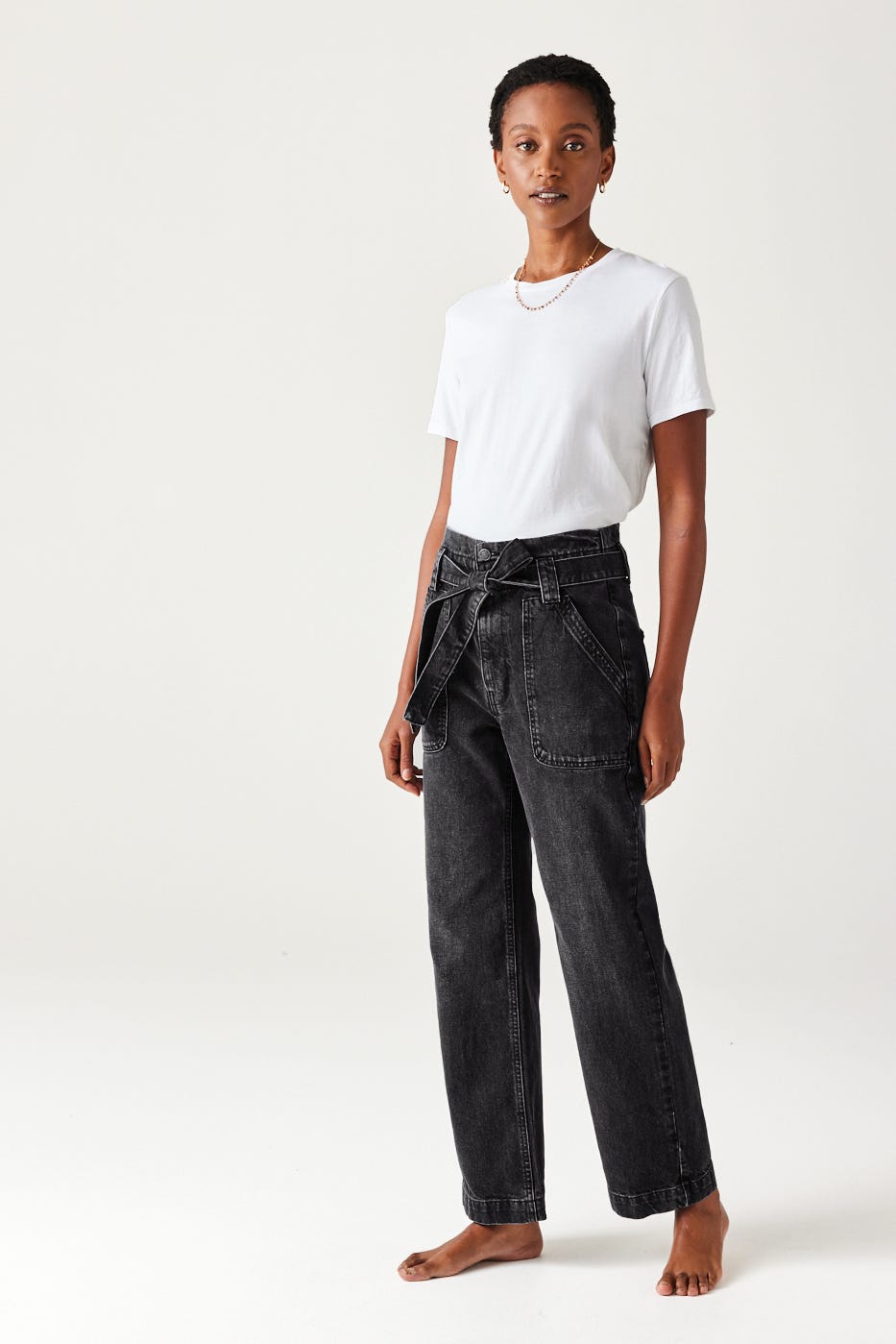 Jean taille haute Femme