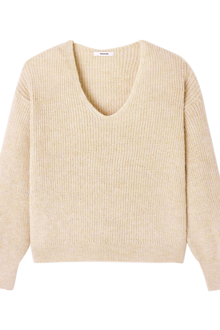 V-neck ribbed jumper