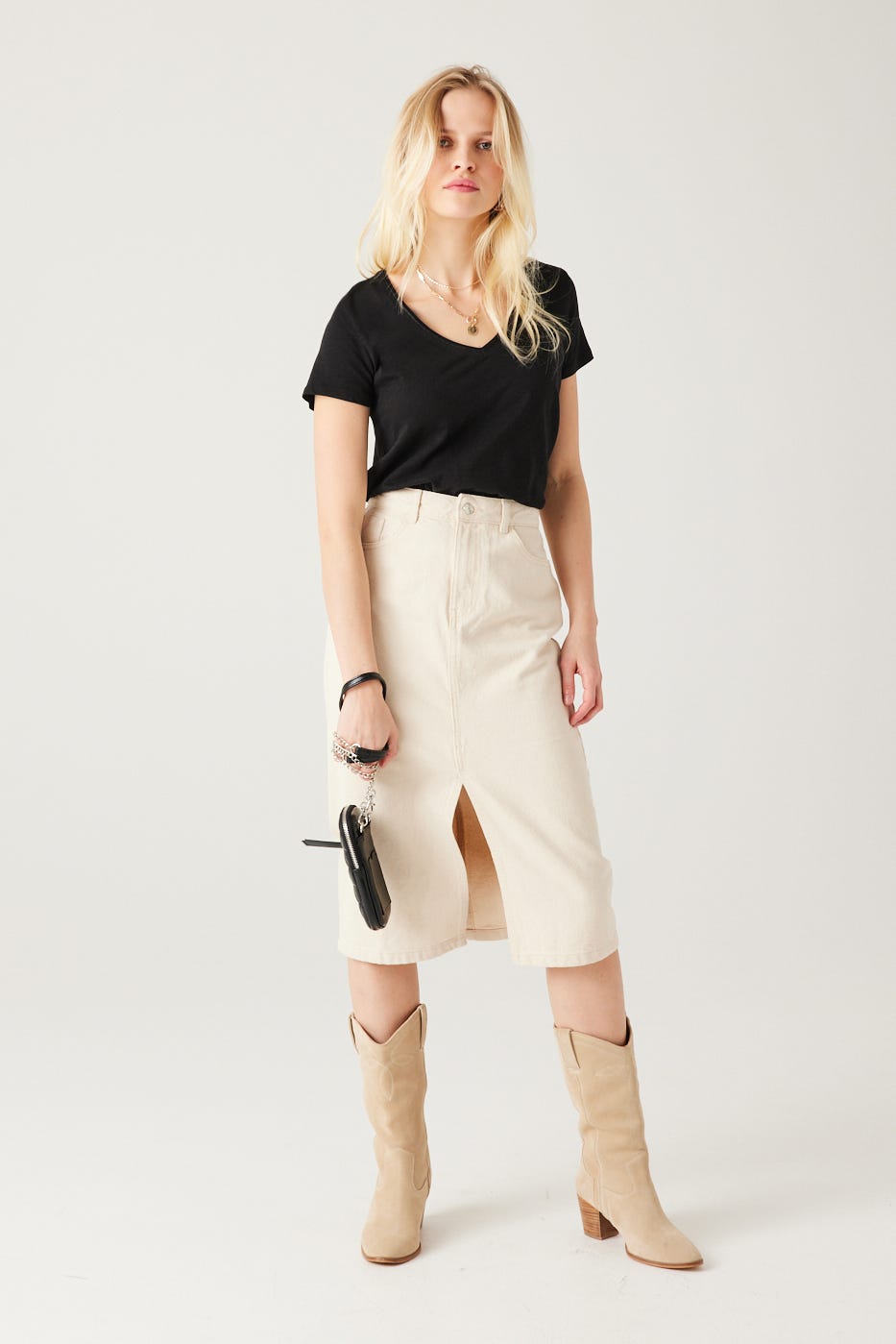 T-shirt collo a V