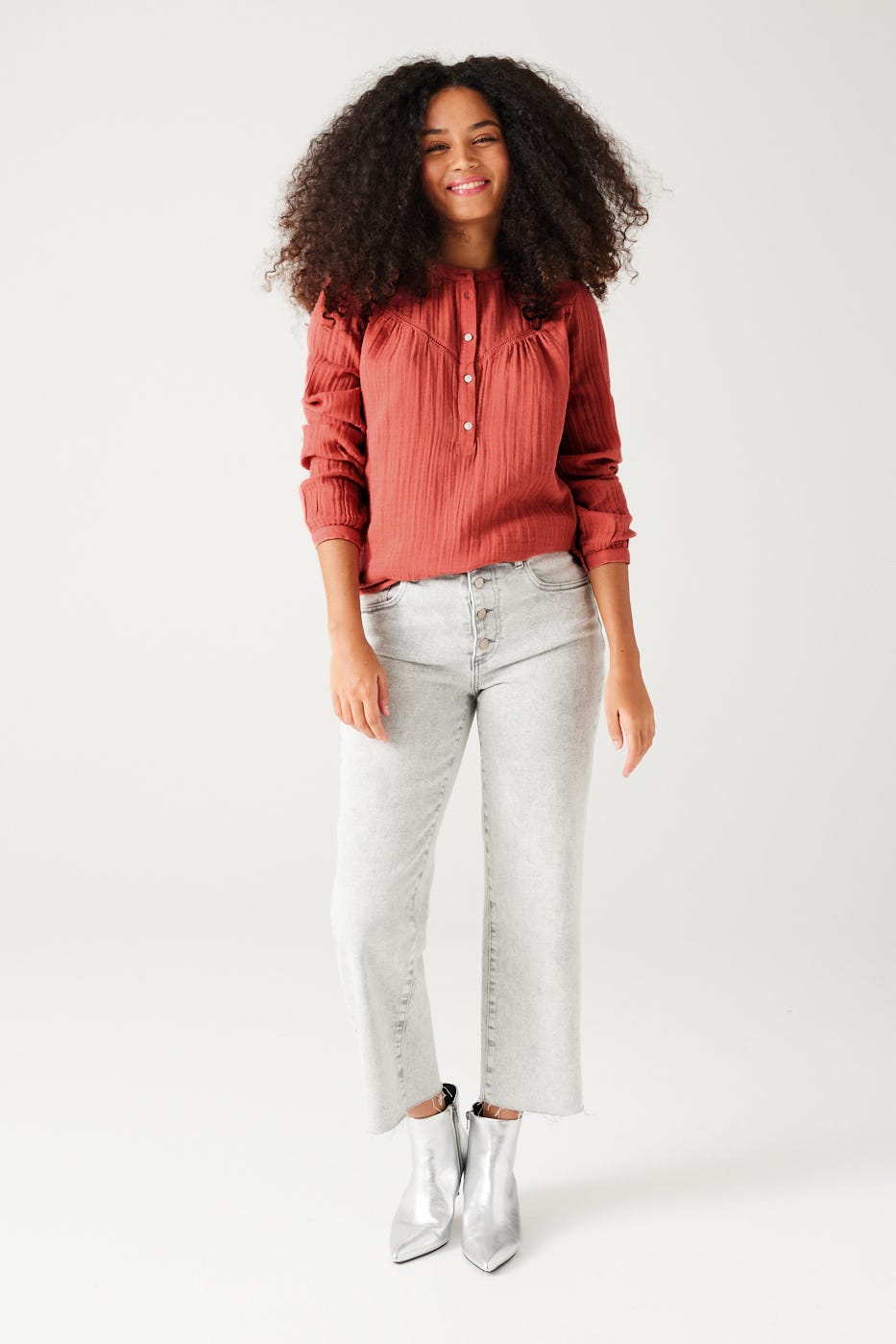 Blusa en gasa de algodón