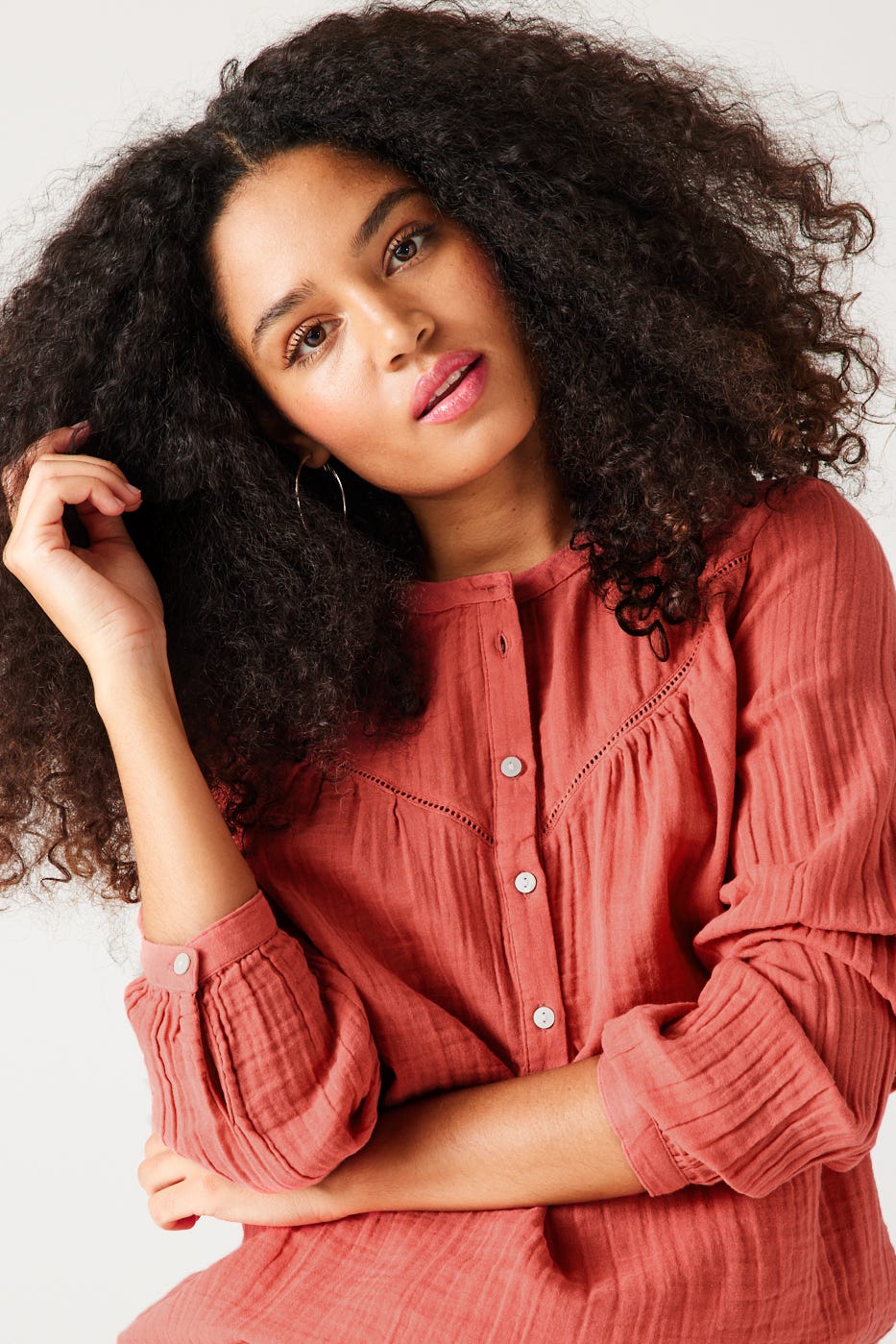 Blusa en gasa de algodón