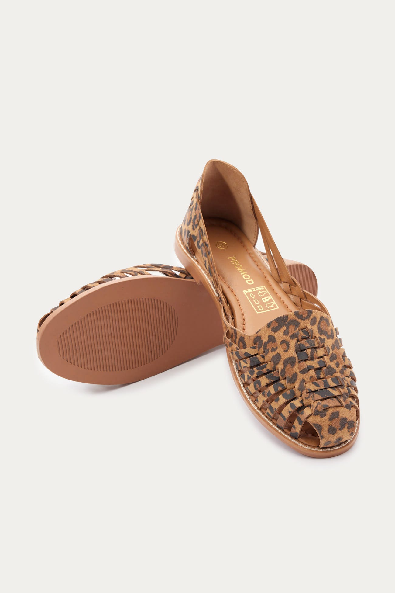 Sandales léopard en cuir