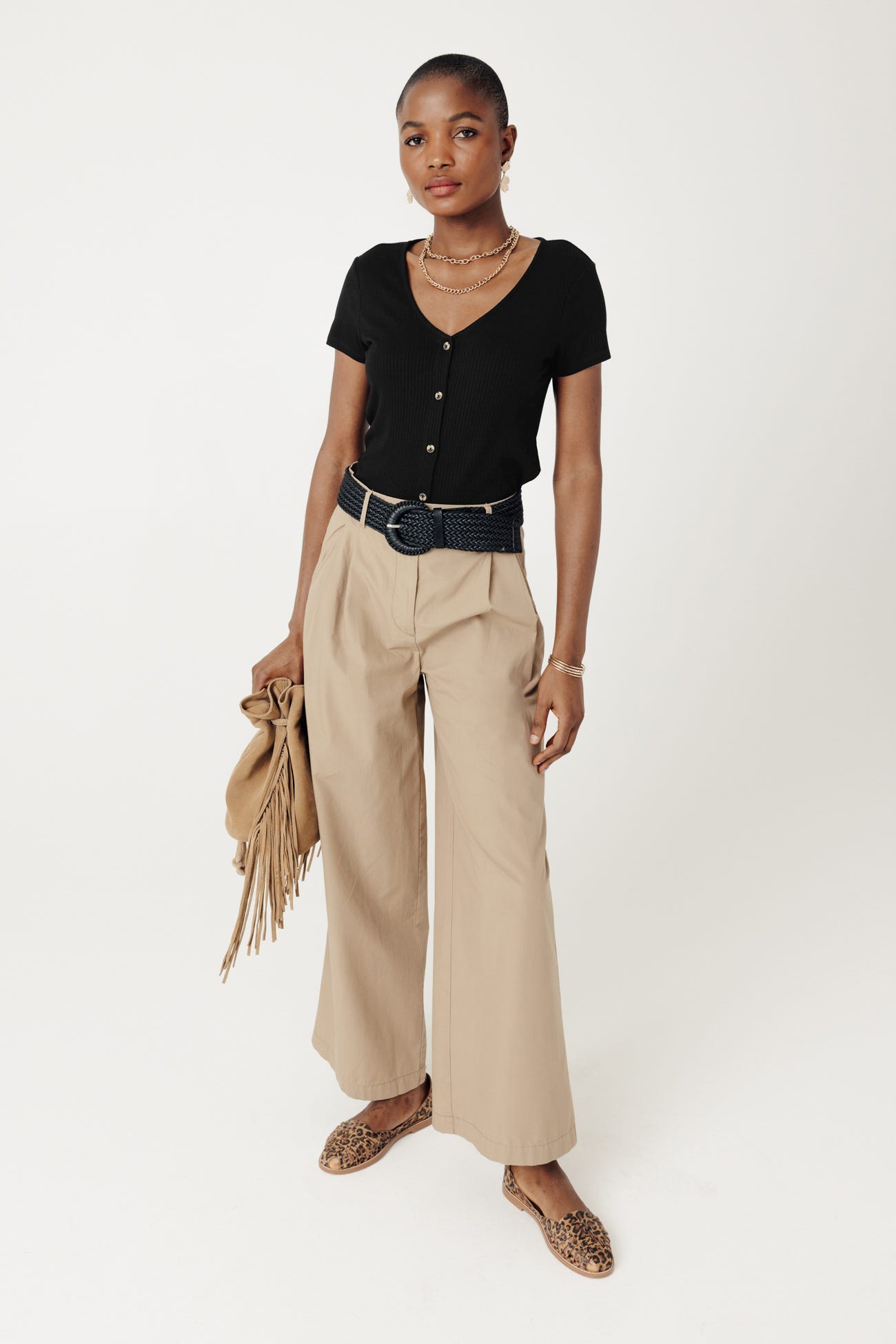 T-shirt côtelé Femme