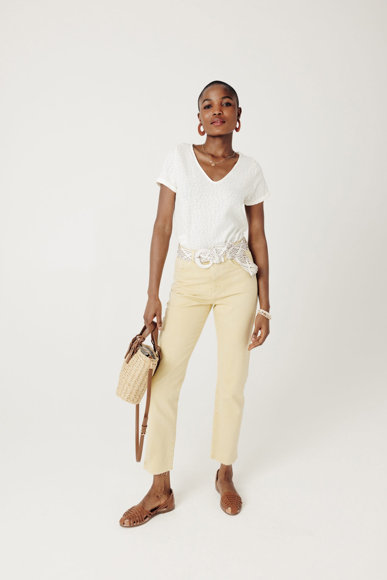 V-neck fashion t-shirt