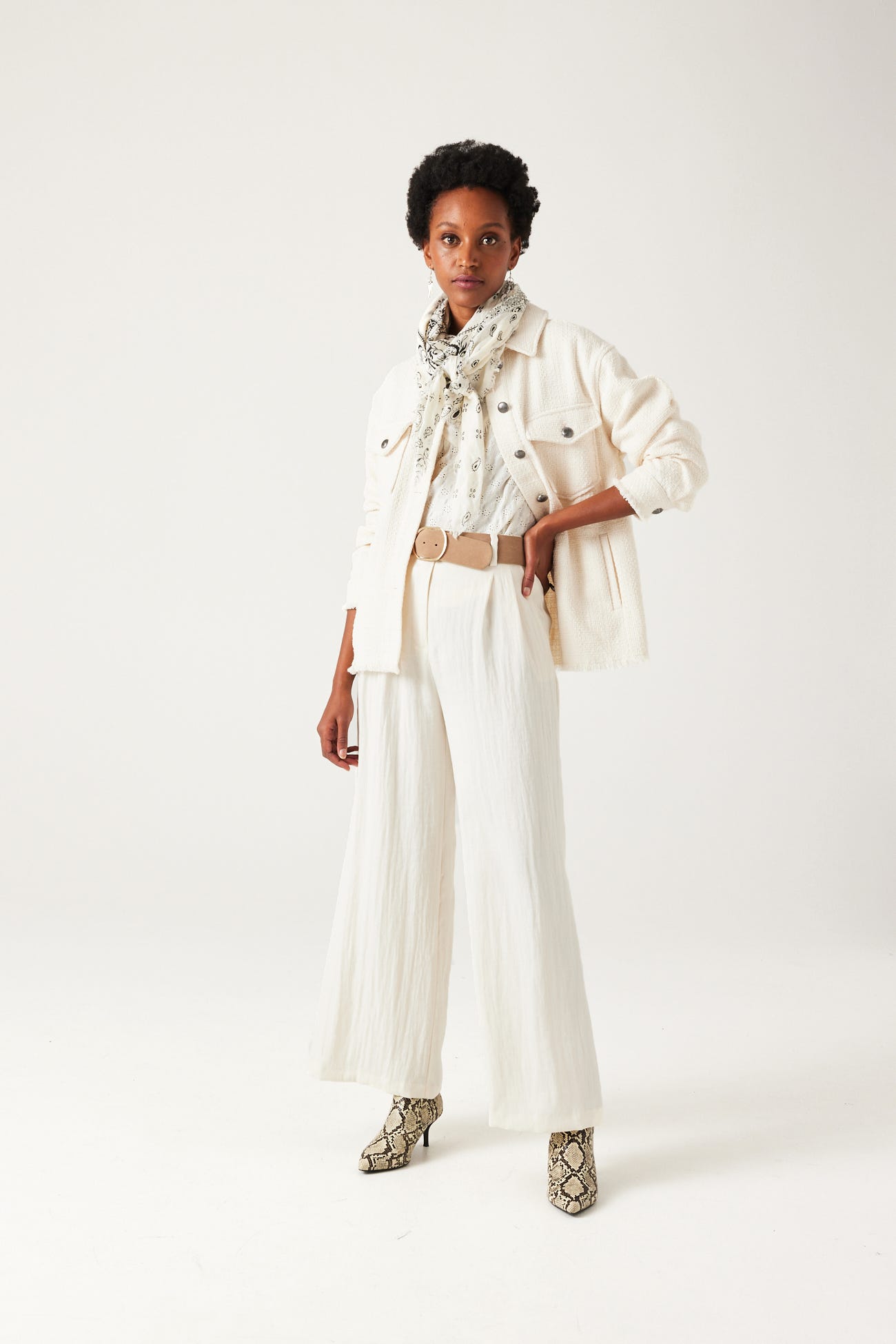 Weite High Waist-Hose