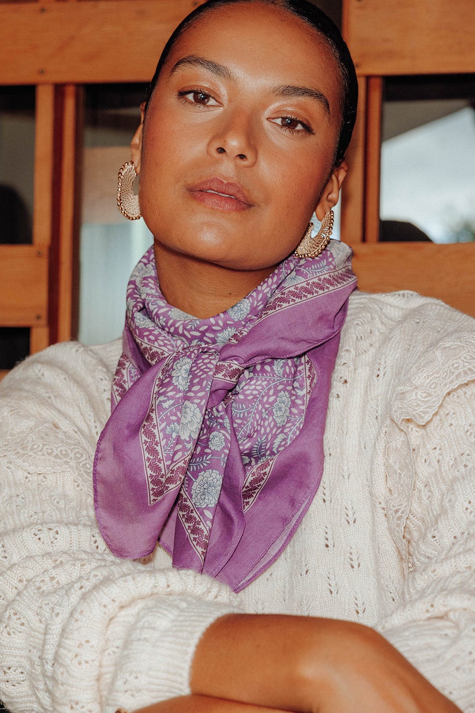 Foulard en coton imprimé Femme