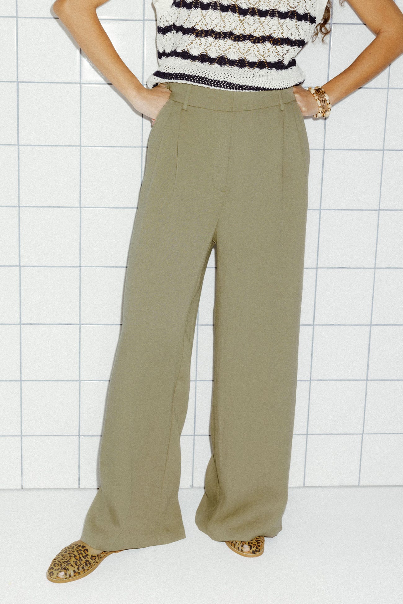 Pantalon de tailleur large