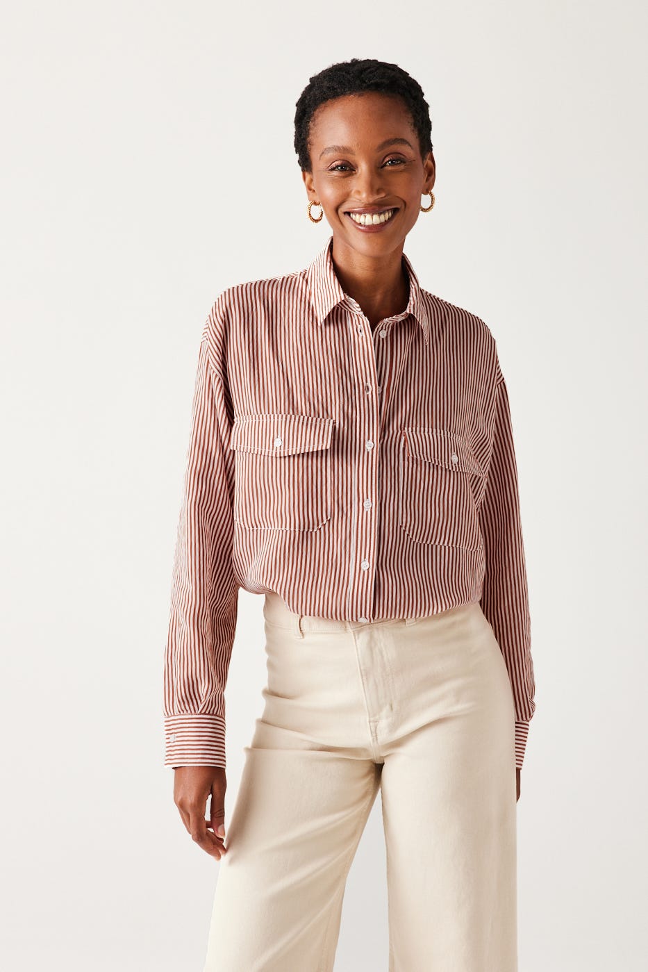 Chemise rayée oversize Femme