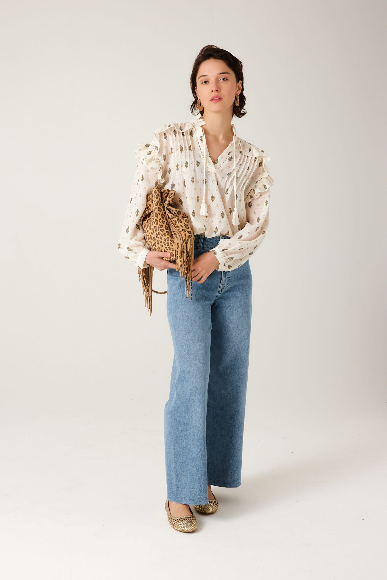 High-waist wideleg jeans