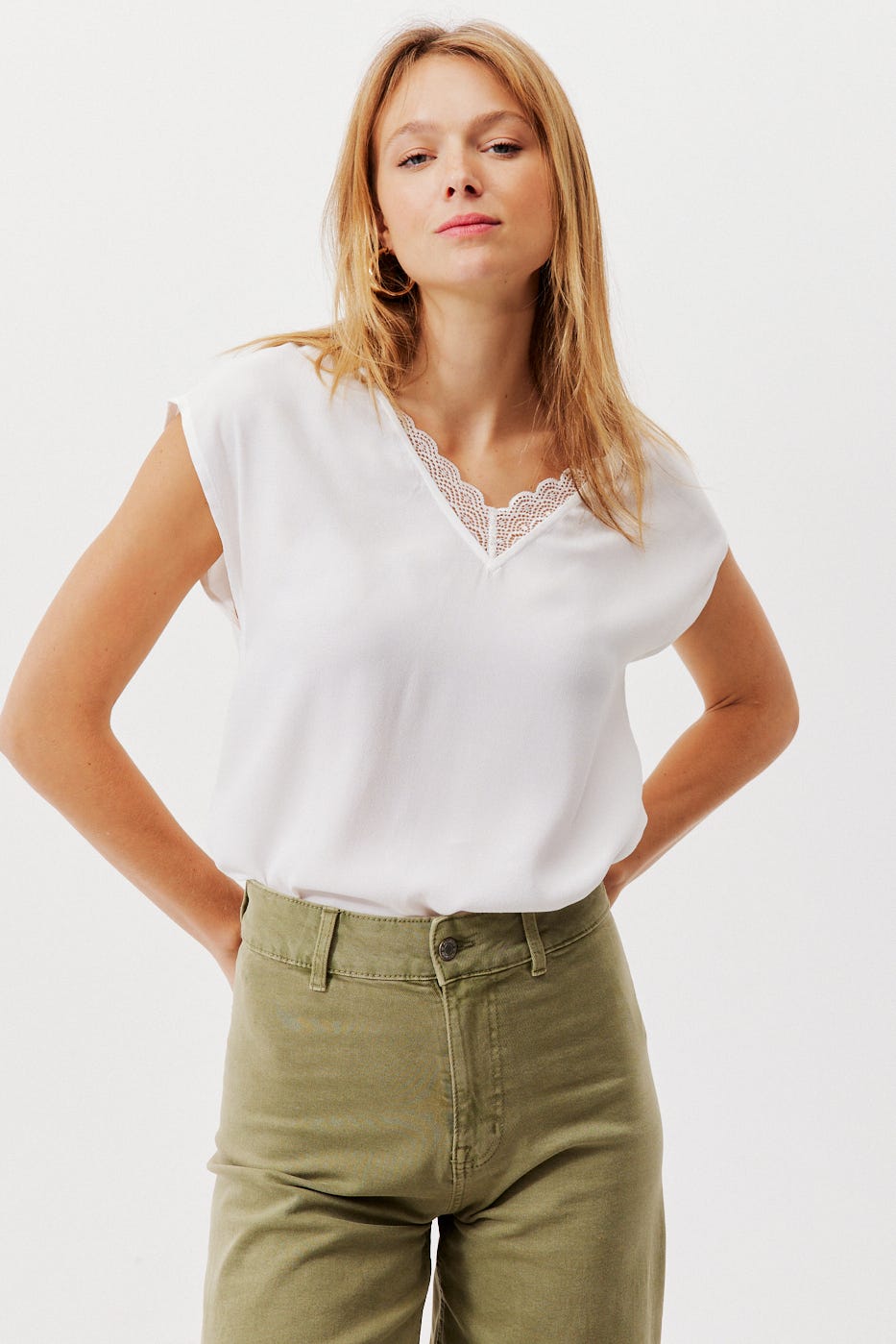 Top détail dentelle Femme