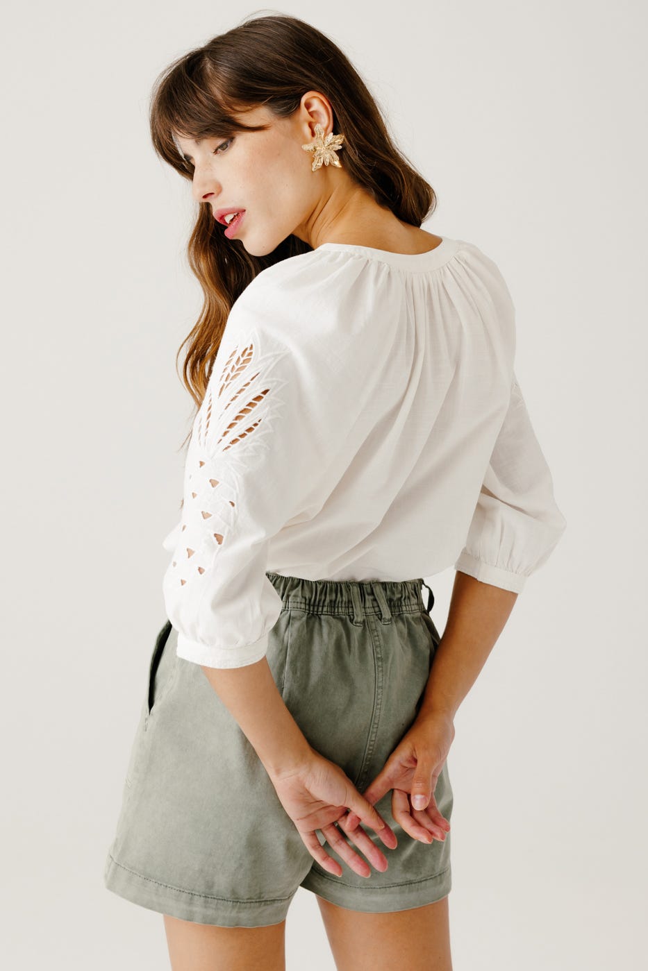 Puff-sleeved blouse