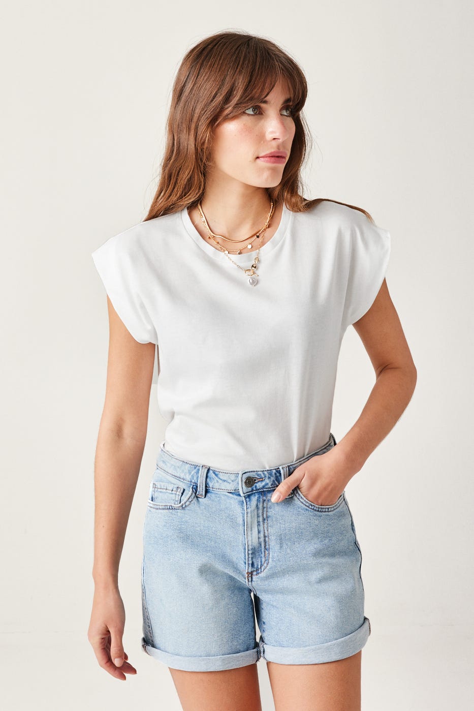 T-shirt uni manches courtes