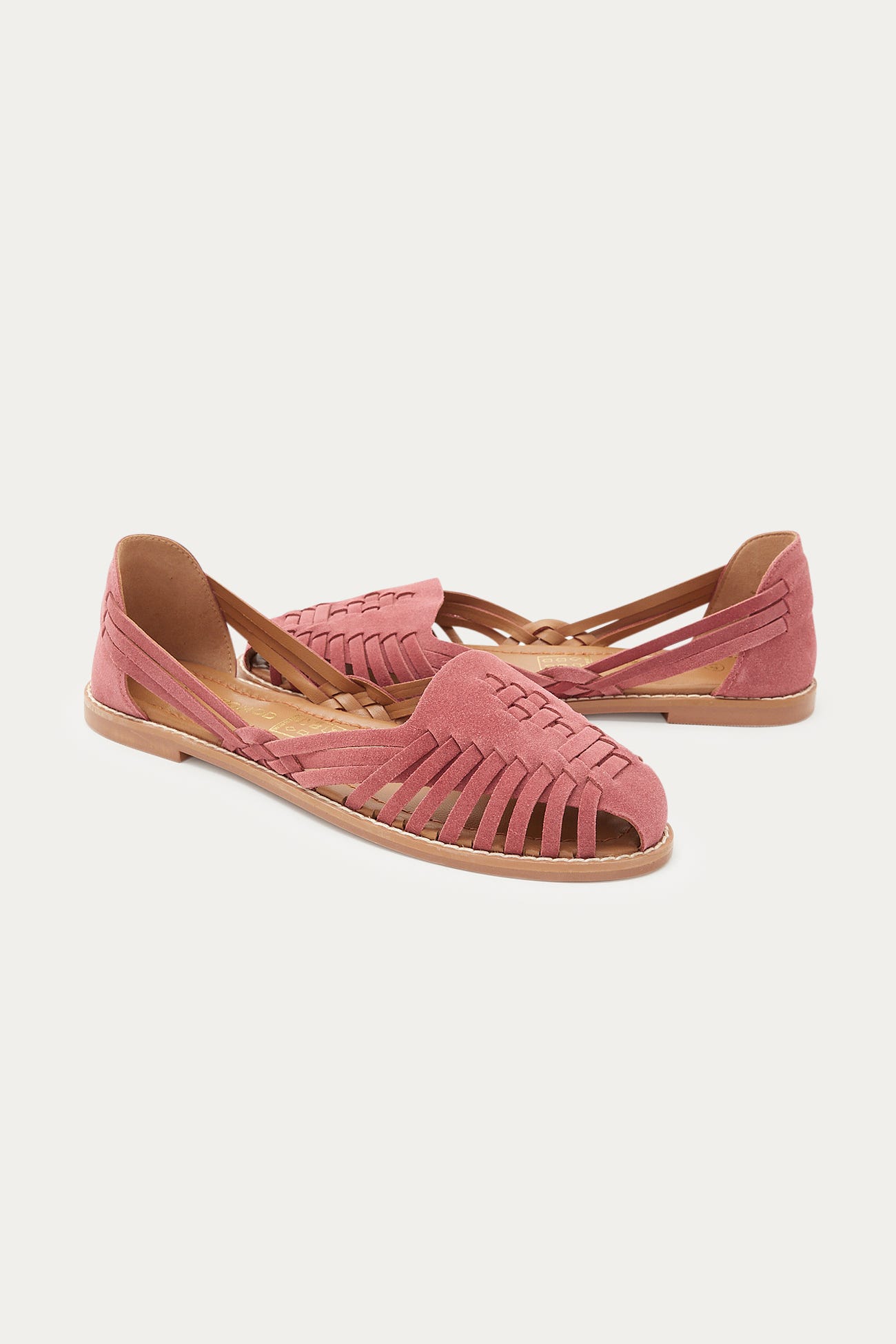 Sandali piatti in pelle