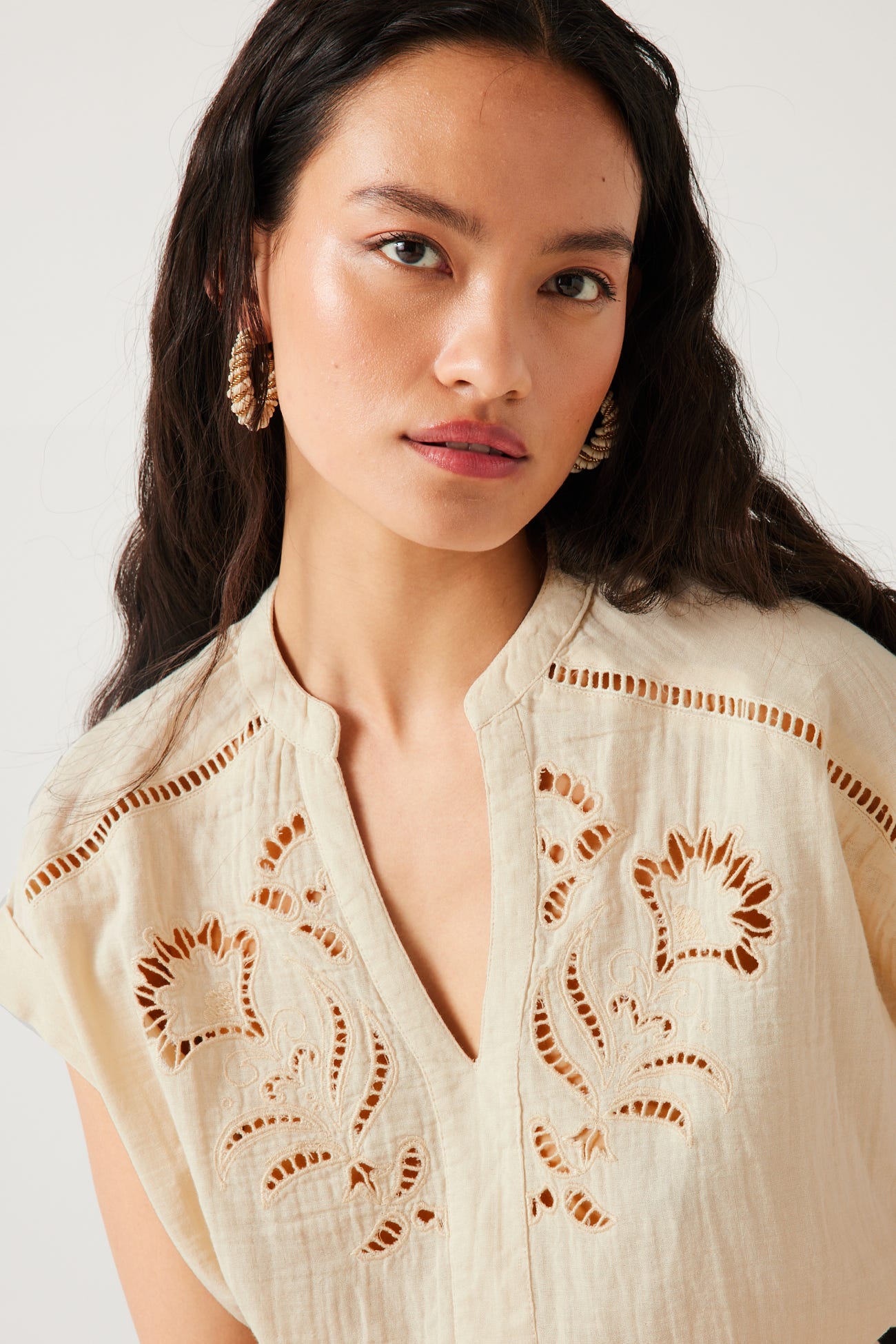 Embroidery detail blouse