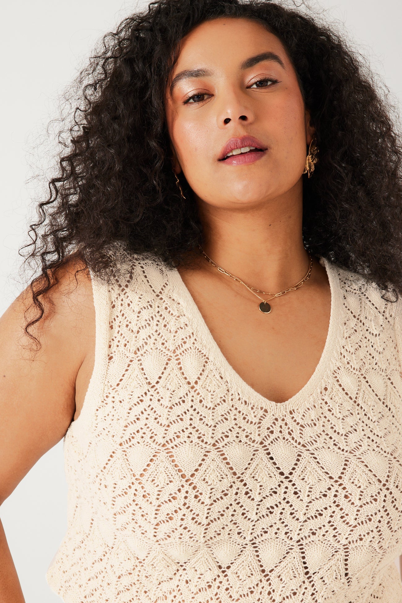 Ecodesign crochet top Ecru